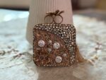Turkish Embellished Gold Clutch with Kundan & Pearl Detailing