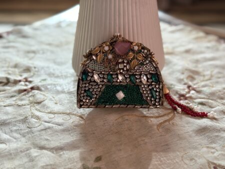 Turkish Crystal Beaded Clutch with Gemstone Embellishments