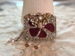 Turkish Elegant Red & Gold Crystal Clutch with Pink and Multi-Colored Stones